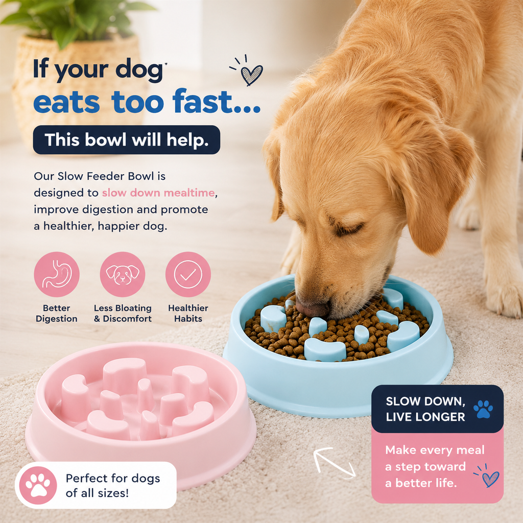PetClaw™ Slow Feeder Bowl — Anti-Choking Puzzle Bowl for Dogs & Cats