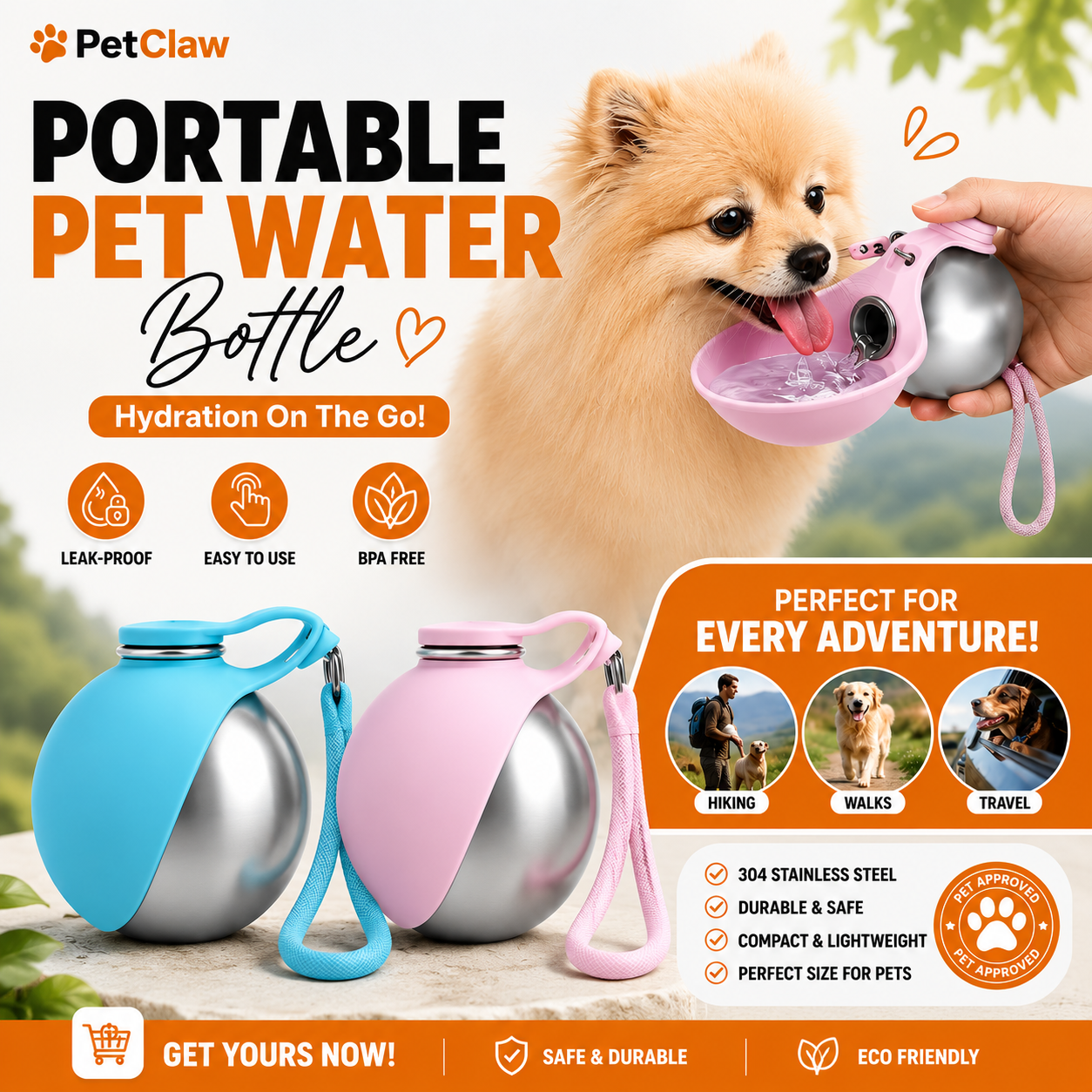 PetClaw™ Portable Pet Water Bottle